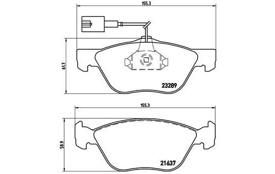 Bromsbeläggssats, skivbroms P 23 077 Brembo, bild 2