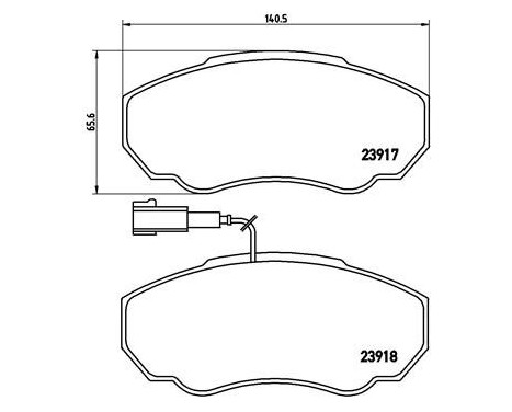 Bromsbeläggssats, skivbroms P 23 091 Brembo, bild 2