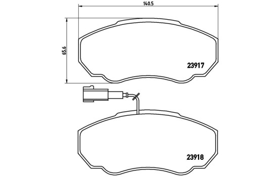 Bromsbeläggssats, skivbroms P 23 091 Brembo, bild 2