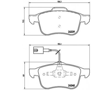 Bromsbeläggssats, skivbroms P 23 103 Brembo, bild 2