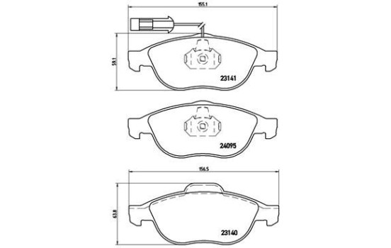 Bromsbeläggssats, skivbroms P 23 114 Brembo, bild 2