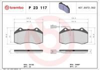 Bromsbeläggssats, skivbroms P 23 117X Brembo