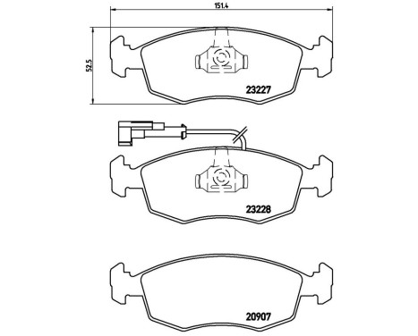 Bromsbeläggssats, skivbroms P 23 121 Brembo, bild 3