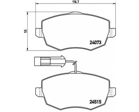 Bromsbeläggssats, skivbroms P 23 128 Brembo, bild 2