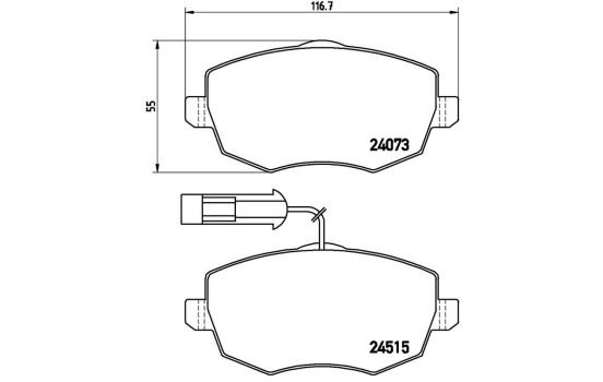 Bromsbeläggssats, skivbroms P 23 128 Brembo, bild 3