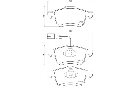 Bromsbeläggssats, skivbroms P 23 130 Brembo, bild 3