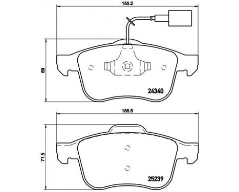 Bromsbeläggssats, skivbroms P 23 132 Brembo, bild 2