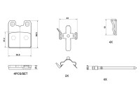Bromsbeläggssats, skivbroms P 23 201 Brembo