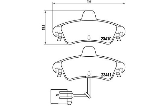 Bromsbeläggssats, skivbroms P 24 038 Brembo, bild 2