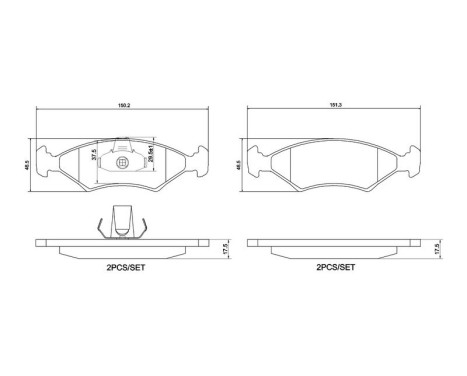 Bromsbeläggssats, skivbroms P 24 043 Brembo, bild 3