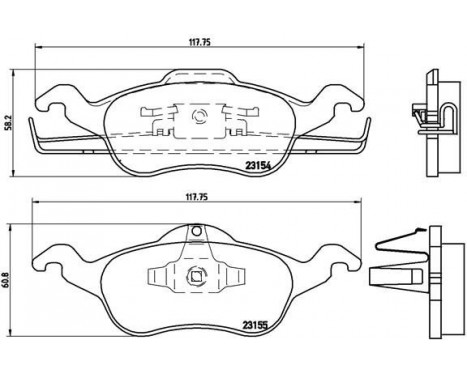 Bromsbeläggssats, skivbroms P 24 046 Brembo, bild 2