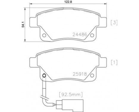 Bromsbeläggssats, skivbroms P 24 066 Brembo, bild 2