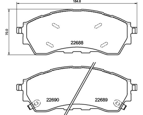 Bromsbeläggssats, skivbroms P 24 225 Brembo, bild 2