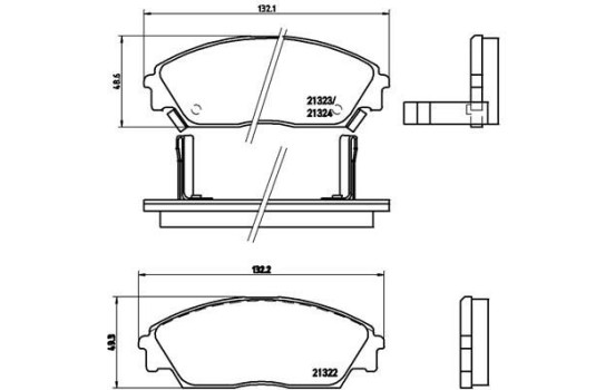 Bromsbeläggssats, skivbroms P 28 016 Brembo, bild 2