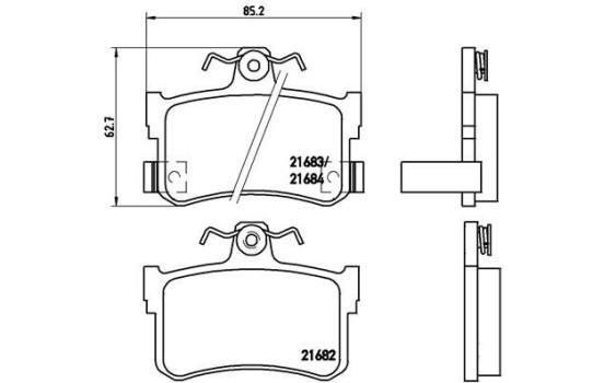 Bromsbeläggssats, skivbroms P 28 027 Brembo, bild 2