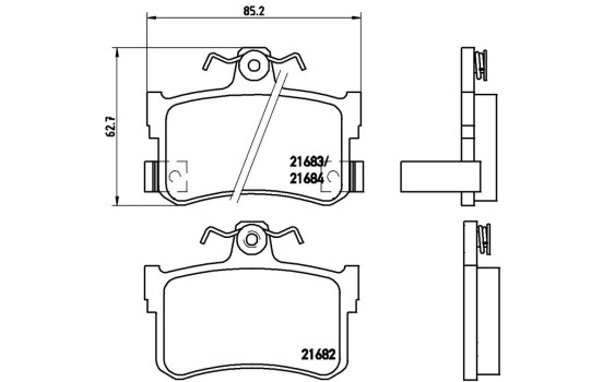 Bromsbeläggssats, skivbroms P 28 027 Brembo, bild 3