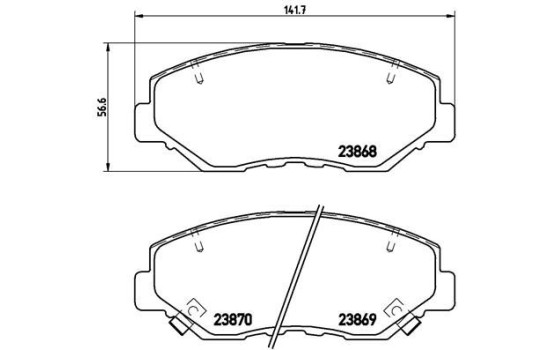 Bromsbeläggssats, skivbroms P 28 035 Brembo, bild 2
