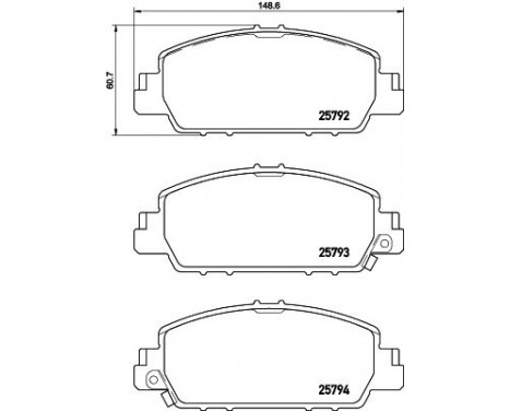 Bromsbeläggssats, skivbroms P 28 077 Brembo, bild 2