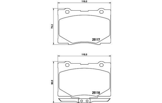 Bromsbeläggssats, skivbroms P 28 079 Brembo, bild 2
