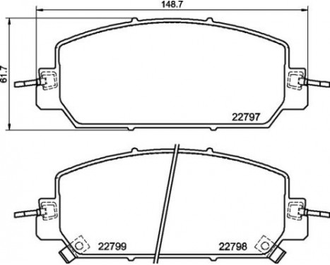 Bromsbeläggssats, skivbroms P 28 098 Brembo, bild 2