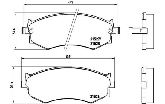 Bromsbeläggssats, skivbroms P 30 002 Brembo, bild 2