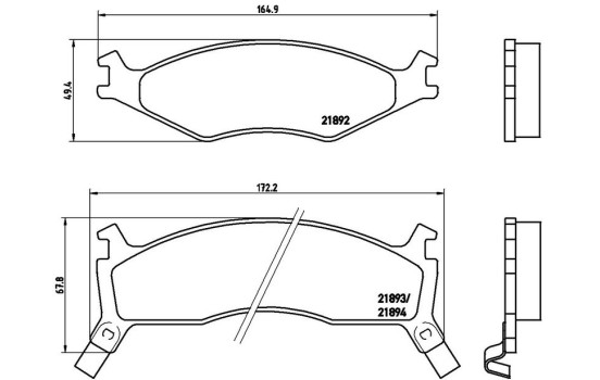 Bromsbeläggssats, skivbroms P 30 006 Brembo, bild 3