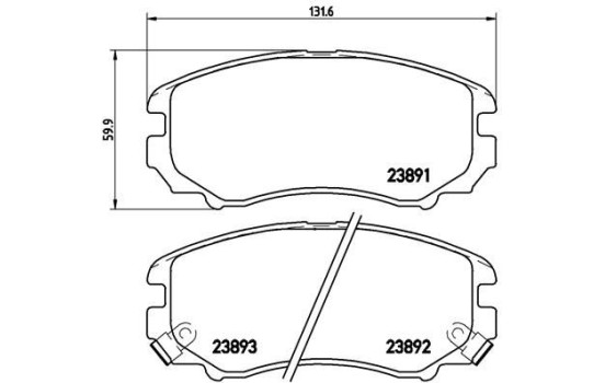 Bromsbeläggssats, skivbroms P 30 018 Brembo, bild 2