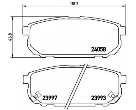Bromsbeläggssats, skivbroms P 30 023 Brembo, bild 2