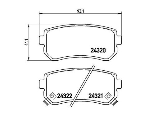 Bromsbeläggssats, skivbroms P 30 025 Brembo, bild 2