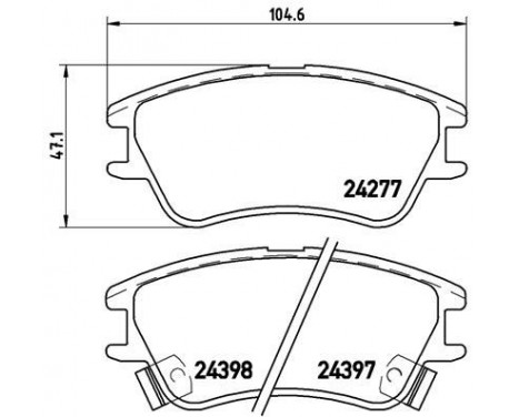 Bromsbeläggssats, skivbroms P 30 027 Brembo, bild 2