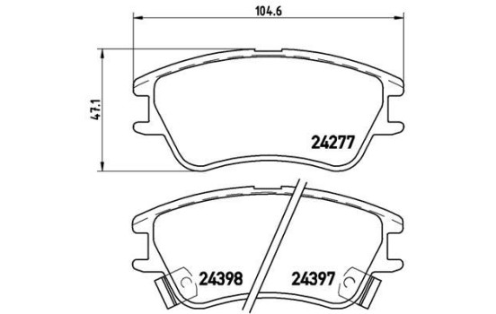 Bromsbeläggssats, skivbroms P 30 027 Brembo, bild 2