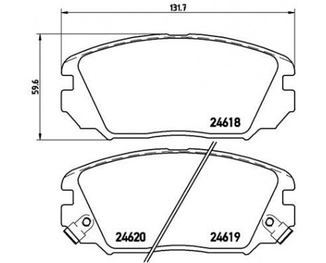 Bromsbeläggssats, skivbroms P 30 031 Brembo, bild 2