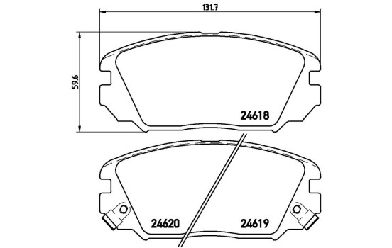 Bromsbeläggssats, skivbroms P 30 031 Brembo, bild 3
