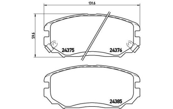 Bromsbeläggssats, skivbroms P 30 038 Brembo, bild 2