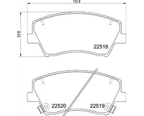 Bromsbeläggssats, skivbroms P 30 107 Brembo, bild 2