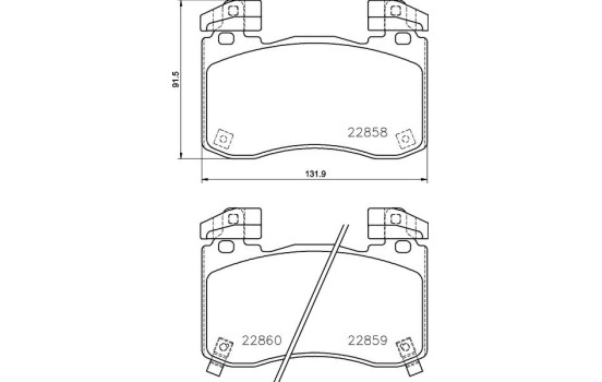 Bromsbeläggssats, skivbroms P 30 113 Brembo, bild 2