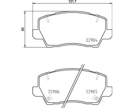 Bromsbeläggssats, skivbroms P 30 114 Brembo, bild 2
