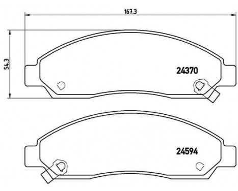 Bromsbeläggssats, skivbroms P 34 005 Brembo, bild 2