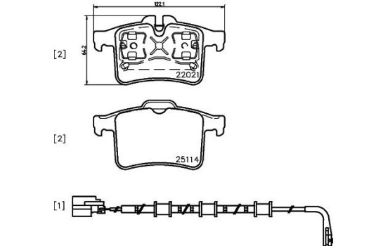 Bromsbeläggssats, skivbroms P 36 034 Brembo, bild 2