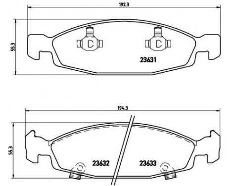 Bromsbeläggssats, skivbroms P 37 005 Brembo, bild 2