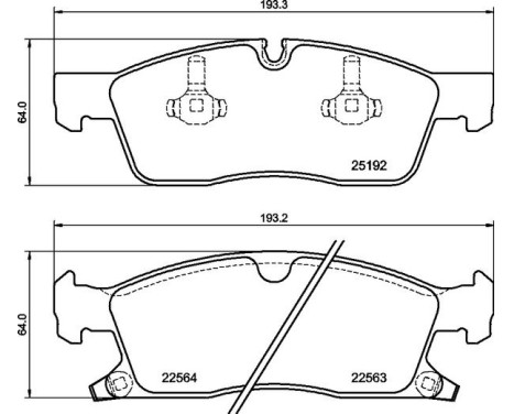 Bromsbeläggssats, skivbroms P 37 027 Brembo, bild 2