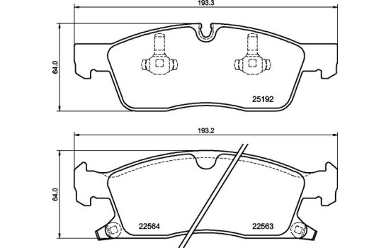 Bromsbeläggssats, skivbroms P 37 027 Brembo, bild 2