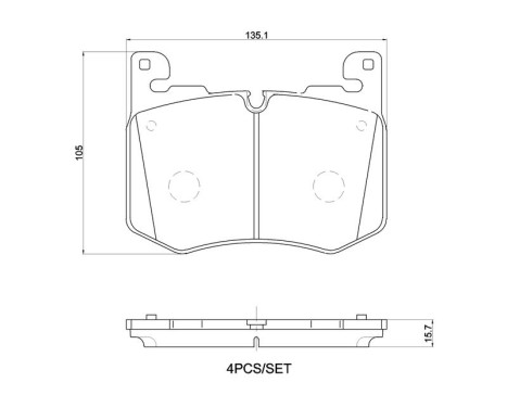 Bromsbeläggssats, skivbroms P 44 030 Brembo