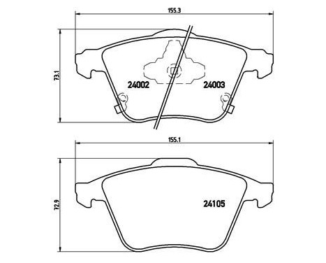 Bromsbeläggssats, skivbroms P 49 038 Brembo, bild 2