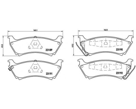 Bromsbeläggssats, skivbroms P 50 040 Brembo, bild 2