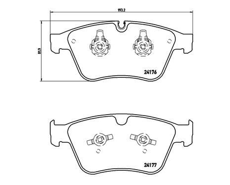 Bromsbeläggssats, skivbroms P 50 105 Brembo, bild 2