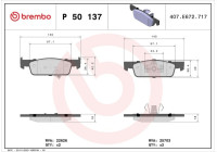 Bromsbeläggssats, skivbroms P 50 137 Brembo