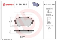 Bromsbeläggssats, skivbroms P 50 151 Brembo
