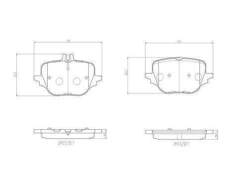 Bromsbeläggssats, skivbroms P 50 169 Brembo, bild 2