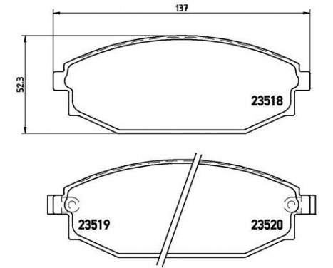 Bromsbeläggssats, skivbroms P 54 027 Brembo, bild 2